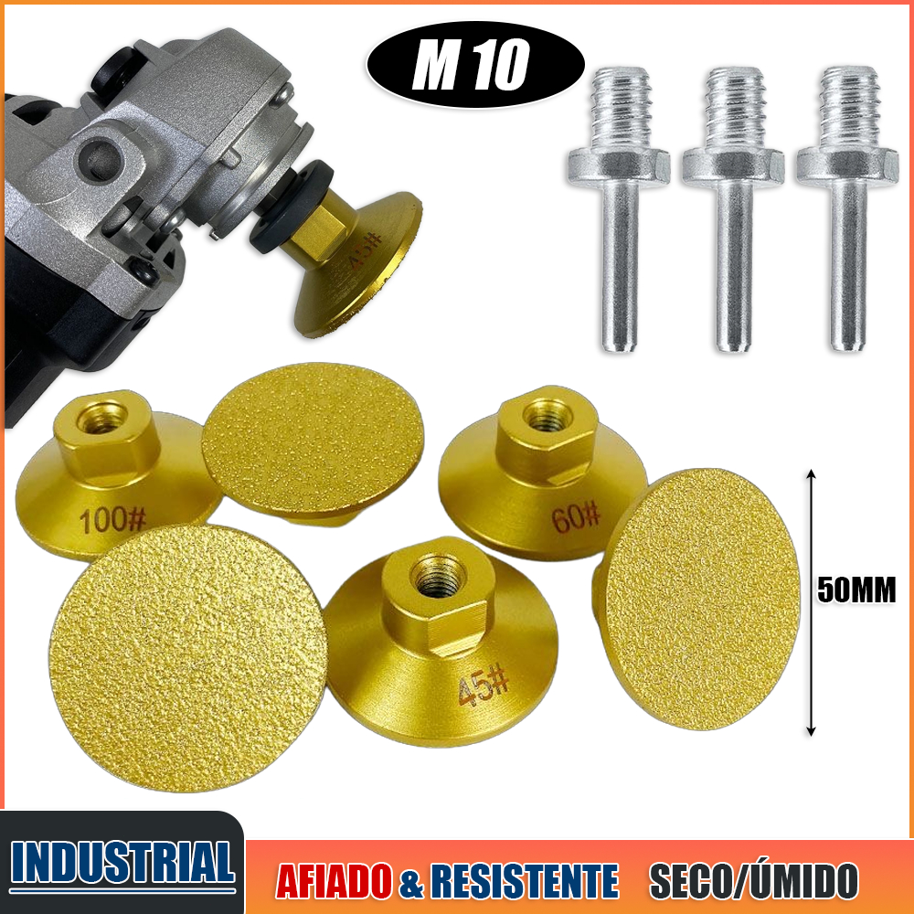 Disco De Polimento Diamantado Desbaste Rebolo Abrasivo Pedra Moedor 45/60/100mm Granito Mármore M10
