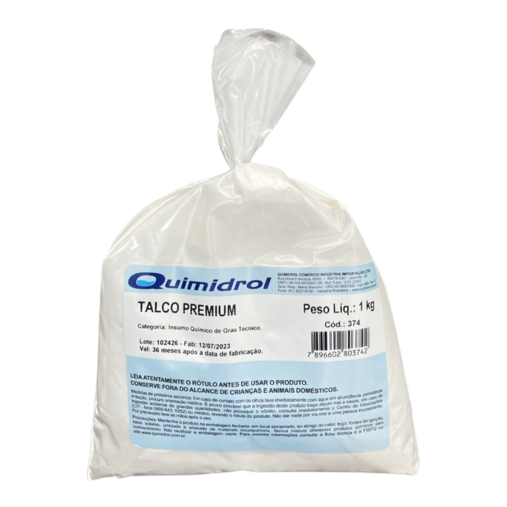 Talco Neutro Ultrafino Corporal e Facial 1Kg Pele e Grau Tecnico