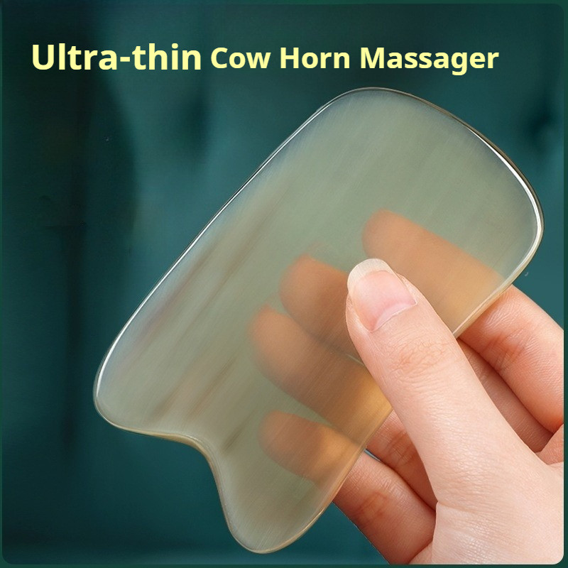 Placa Gua Sha De Chifre De Búfalo Natural , Ferramenta Ultrafina De Raspagem De Corpo Inteiro , Raspadora Para Massagem