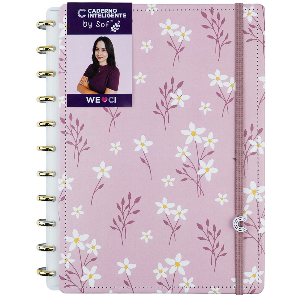 Caderno Inteligente CI Pink Blossom by Sof Tamanho Grande