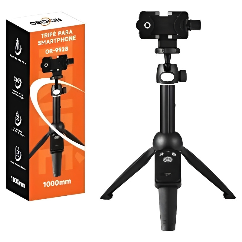 Bastão Pau De Selfie Tripé Com Controle Remoto Bluetooth Rotação 360° Ajustável Extensível Portátil Selfie Vídeos Lives