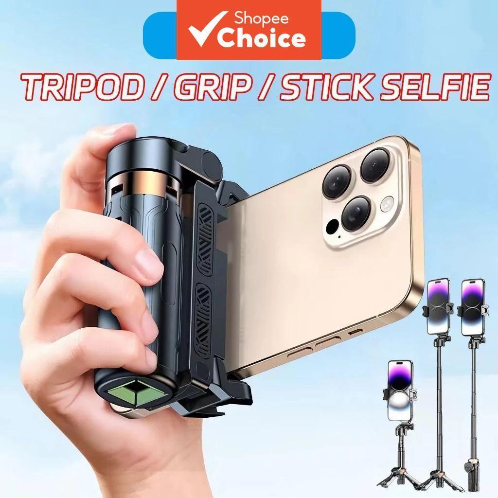 Mini Tripé Estabilizador de Selfie com Rotação 360° Portátil com Controle Remoto Bluetooth Sem Fio para Celular