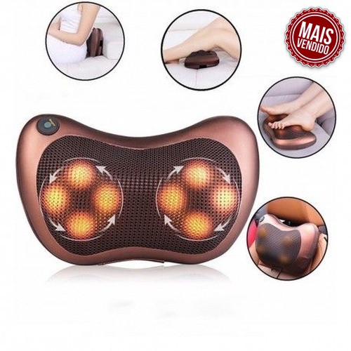 Massageador Elétrico Infravermelho Casa Veicular Lombar 360° Portátil Shiatsu com 3 Rotações Diferentes Promoção Envio Imediato