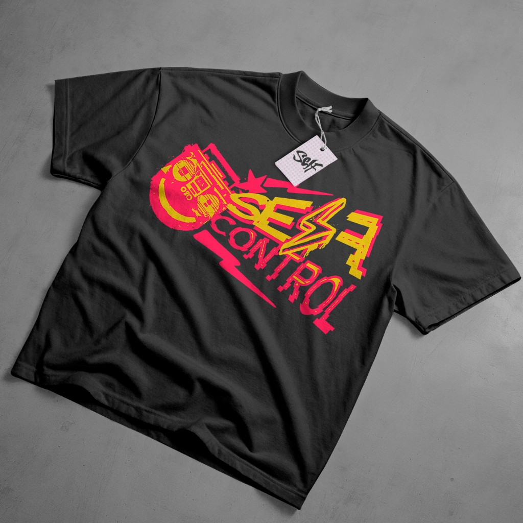 Camiseta Oversized Self Control Noise Breed Music StreetWear Urban Casual Style Camisa