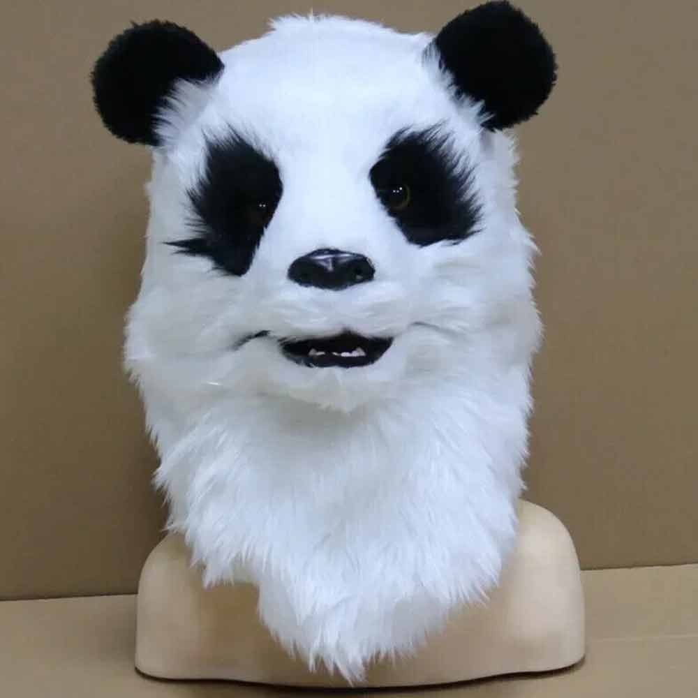 Halloween Panda Bear Masks Adult Party Full Head Plush Animal Masks Cosplay Wigs & Masks