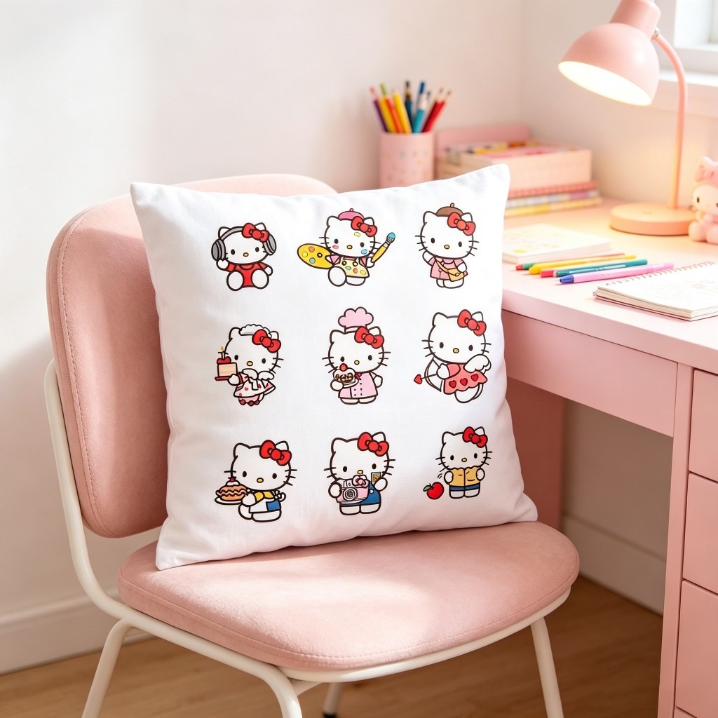 Almofada decorativa macia tecido algodão, estampas variadas fofas, acessório de decoração residencial para sala e cama