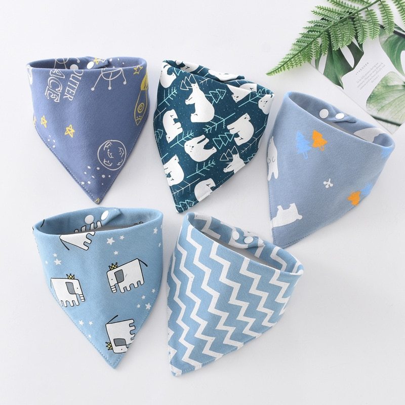 Kit Babador Bandana Bebê Estampas Fofas Peças Outros Tecido Triangular