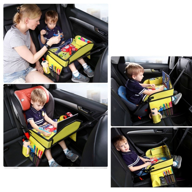 Bandeja De Brinquedos De Mesa Pequena Montada Em Carro , Fileira Traseira , Entretenimento Infantil , Armazenamento Dobr