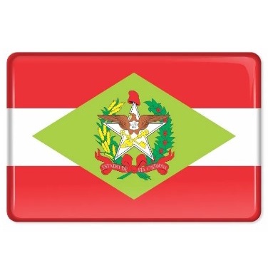 Adesivo 3D Resinado Bandeira Estado Santa Catarina 3024