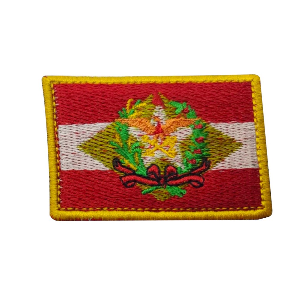 Patch Emblema Bandeira Santa Catarina Bordado com Velcro