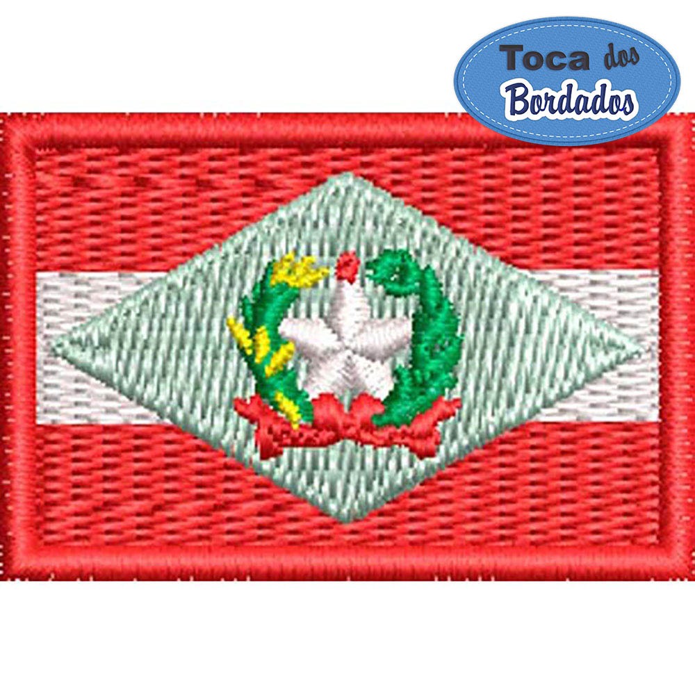 Patch Bordado Bandeira Estado Santa Catarina 3x4,5 cm cm Cód.MBE7