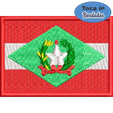 Patch Bordado Bandeira Estado Santa Catarina 5x7cm Cód.BDE27 aplique