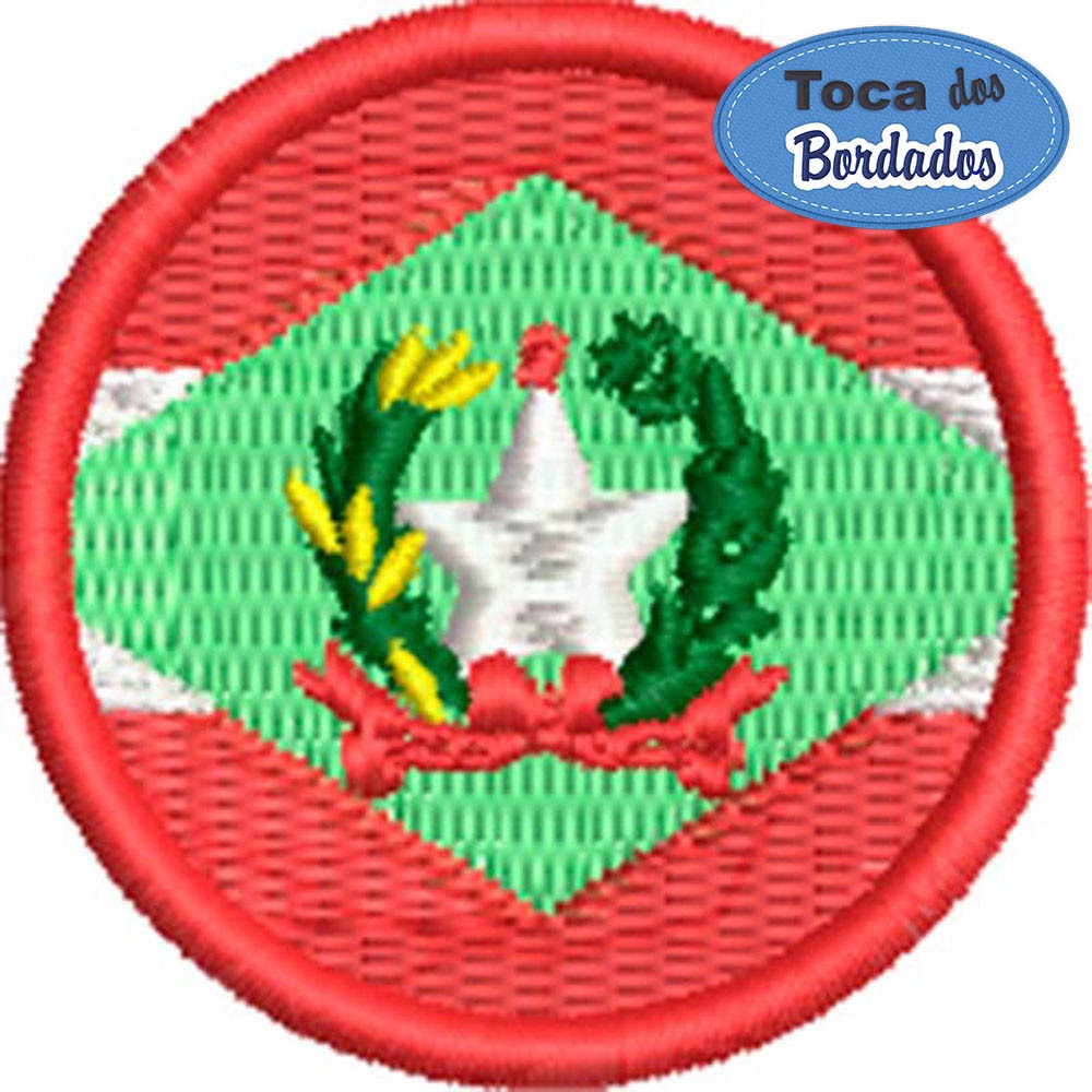 Patch Bordado Bandeira Estado Santa Catarina 4x4 Cód.BRE27