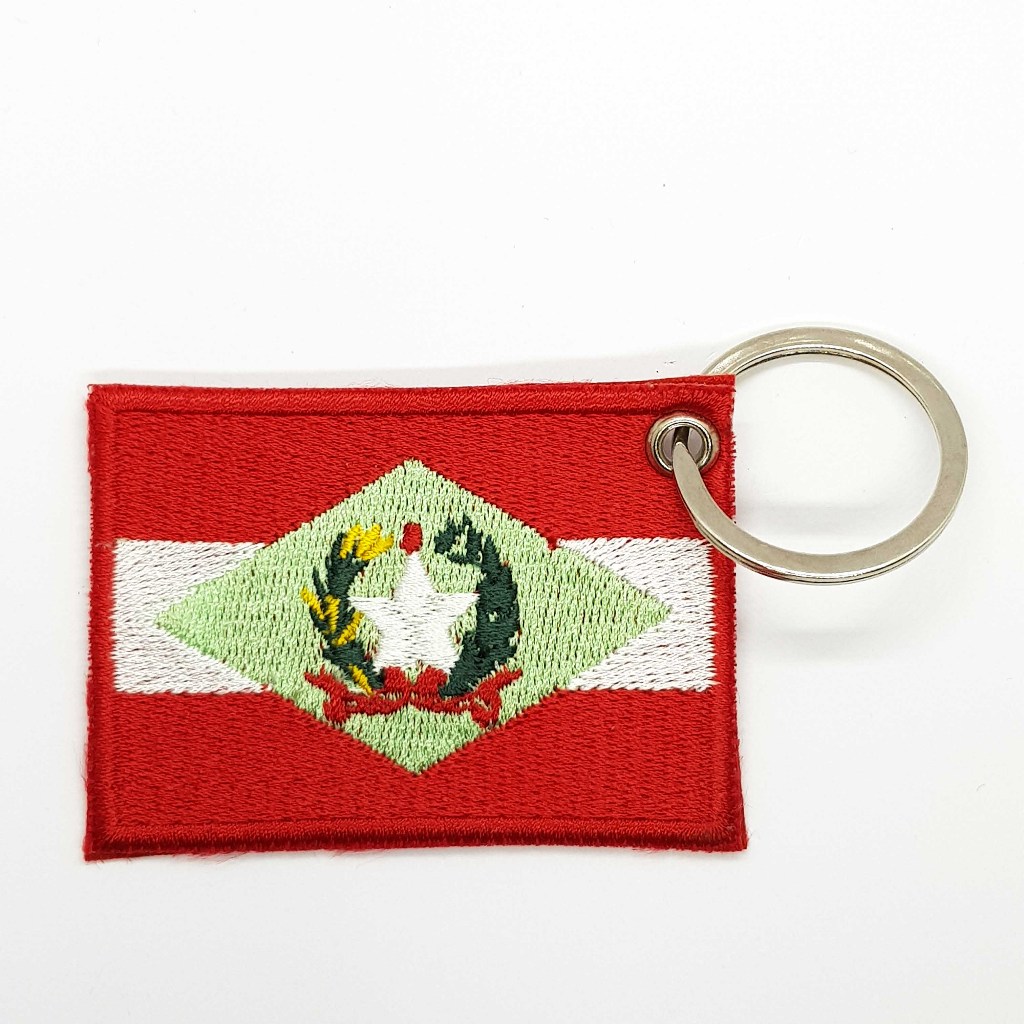 Chaveiro Bandeira Santa Catarina 5x7cm Cód.C1039 Tecido Bordado