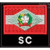 Patch Bordado Bandeira Estado Santa Catarina SC 4,5x5 cm Cód.BNE50