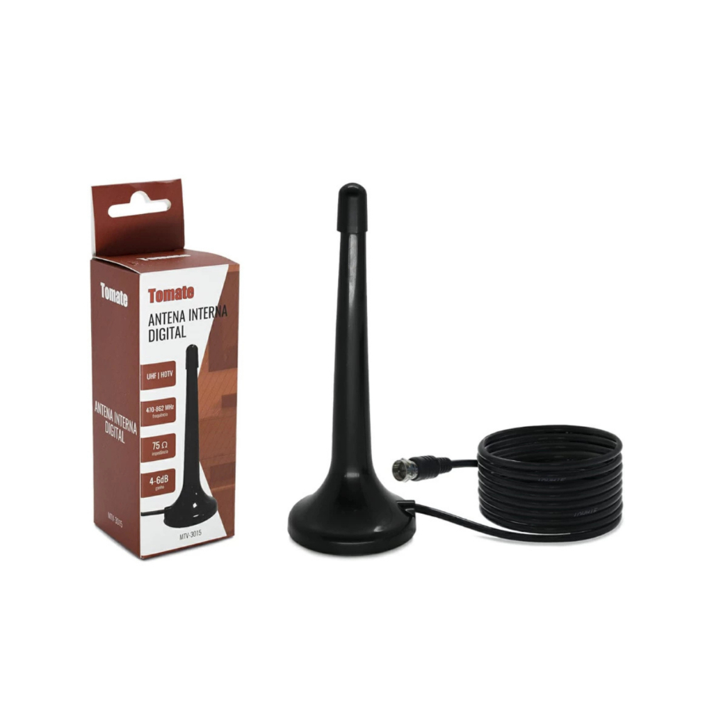 Antena Interna Digital HDTV Tomate MTV-3015 Para TV 4K Full HD UHF VHF