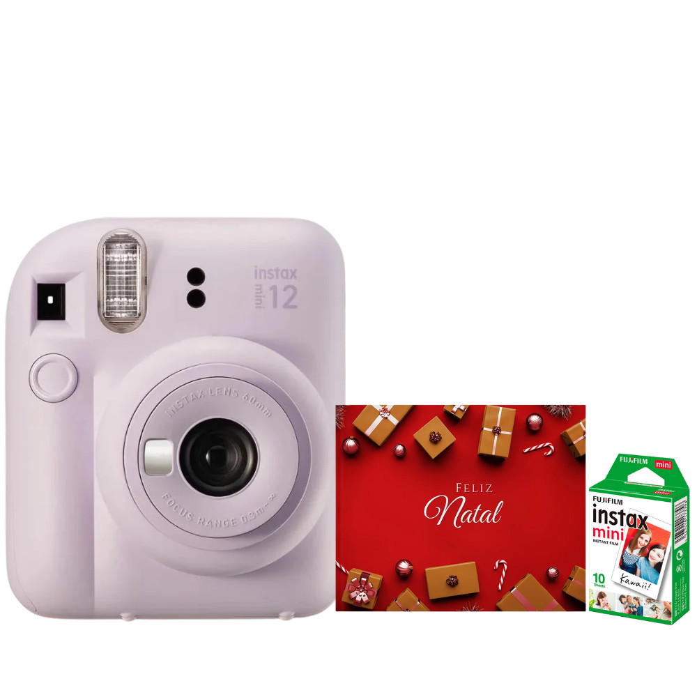 KIT Câmera Fujifilm Instax Mini 12 Lilás + 10 FT + Àlbum NATAL