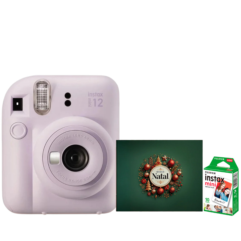KIT Câmera Fujifilm Instax Mini 12 Lilás + 10 FT + Àlbum NATAL