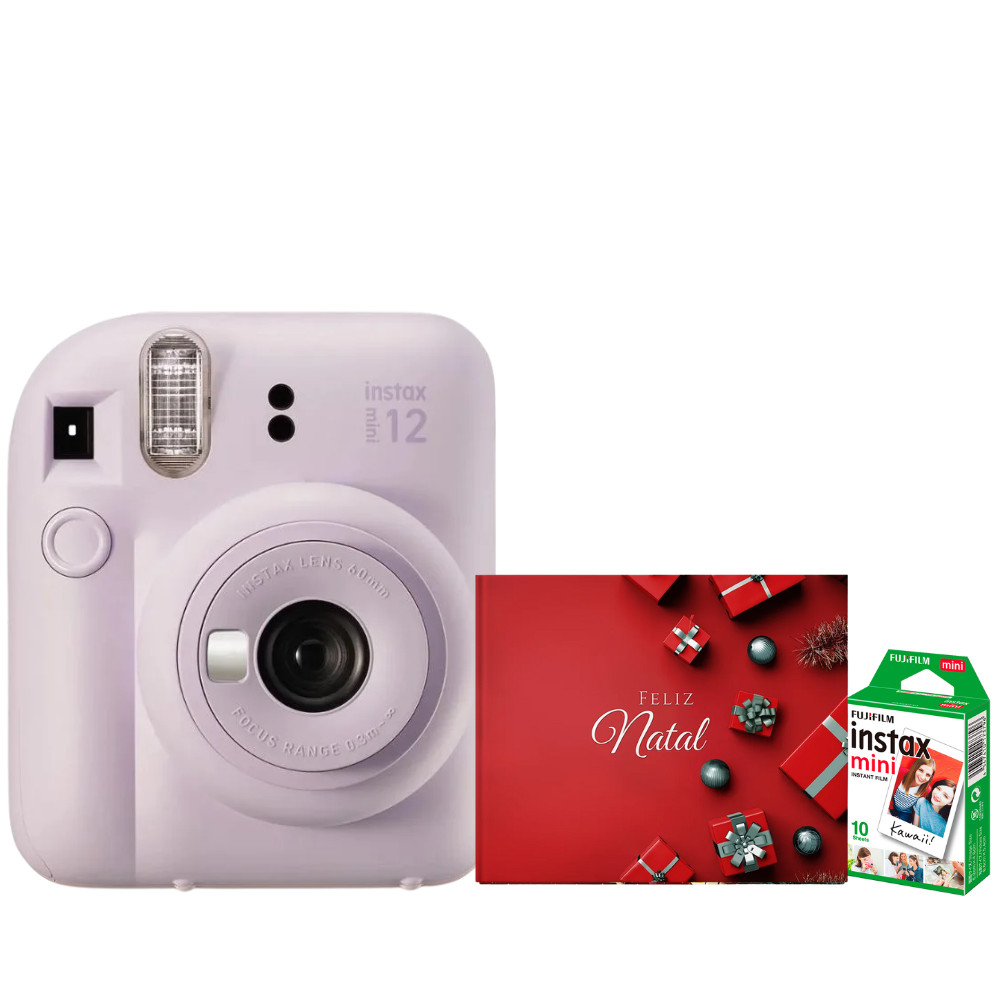 KIT Câmera Fujifilm Instax Mini 12 Lilás + 10 FT + Àlbum NATAL