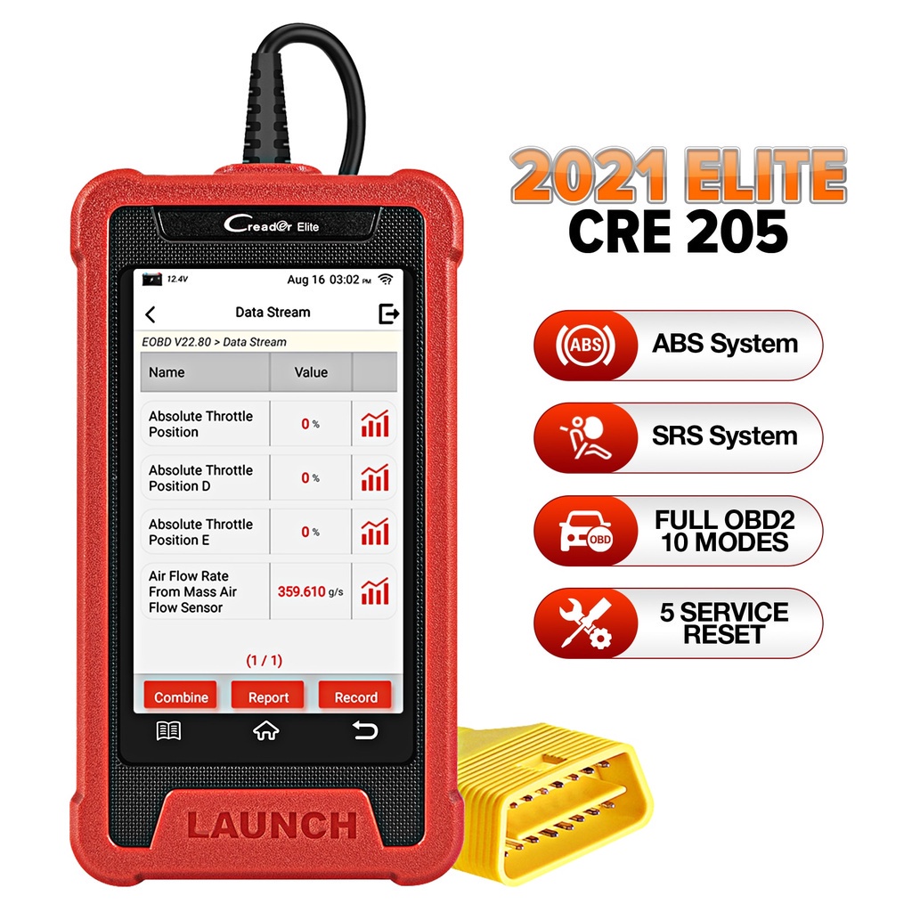 Lançamento X431 Creader Elite CRE205 obd2 scanner ABS SRS Ferramentas De Diagnóstico Automotivo 5 Redefinir De Carro Vit