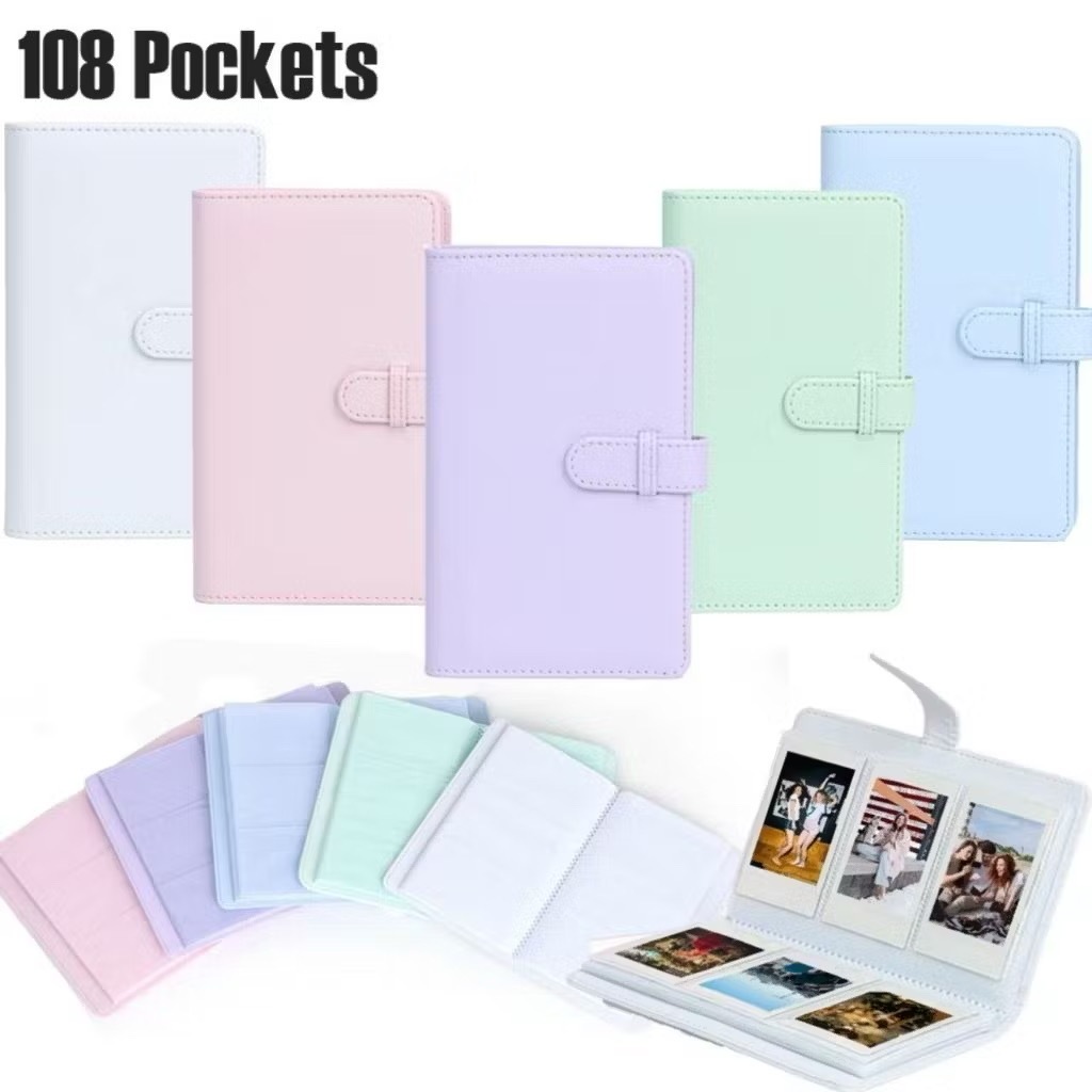 Álbum Fotos Instax Mini 108 Fotos 3 Pol Compatível 7 8 9 11 12 Capa Dura Porta Retratos
