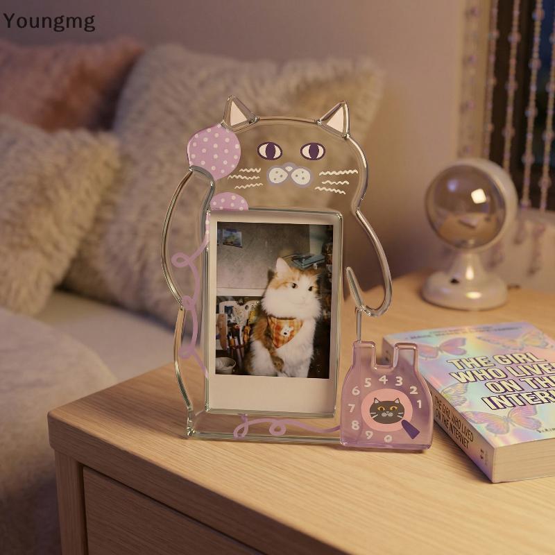 [Youngmg] Porta-Retratos De Acrílico Para Gatinhos Fofos De 3 Polegadas Suporte Exibição De Fotos Animais De Estimação D