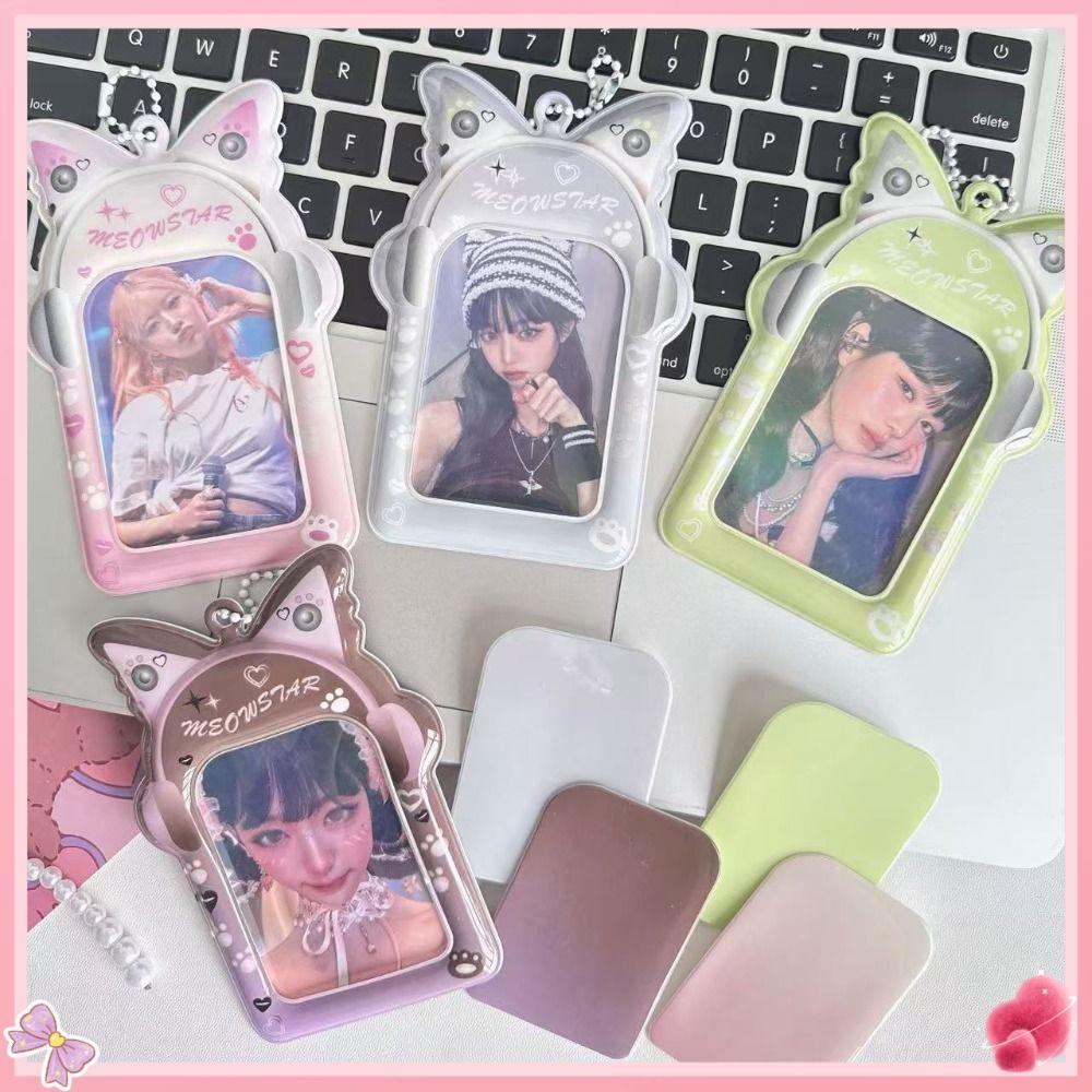Suporte Para Cartão Fotográfico Kpop , Porta-Retratos De PVC De 3 Polegadas Cartões De Armazenamento Exibição De