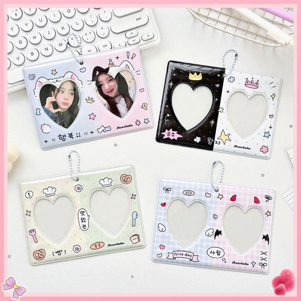 Suporte Para Cartão Fotográfico Kpop , Porta-Retratos Ídolo De Grade Dupla CP De 3 Polegadas , De PVC Com Exibiçã
