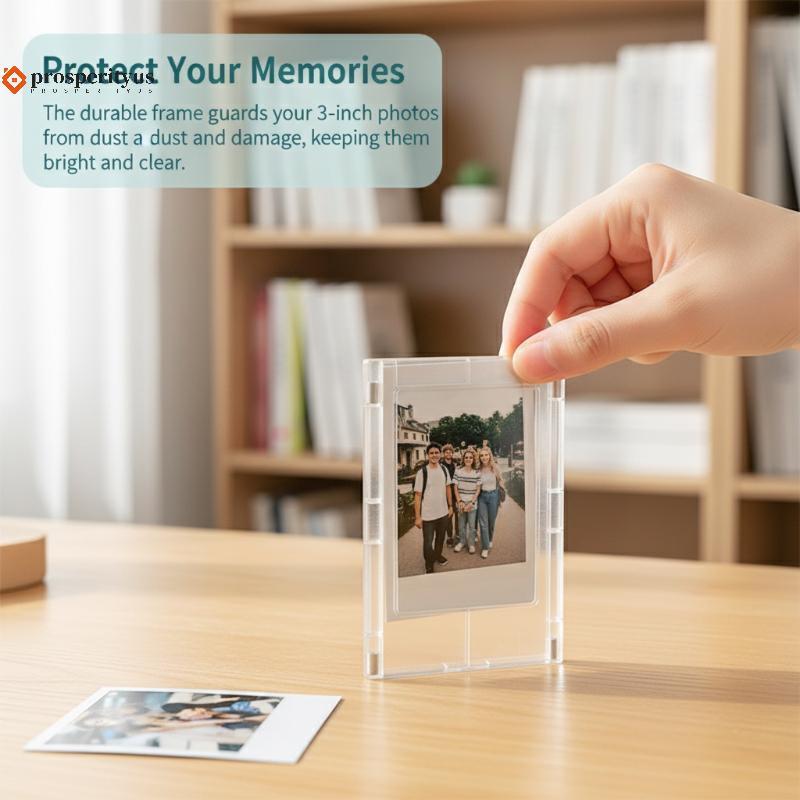 [PPTS] Porta-Retratos Magnético Acrílico De 3 Polegadas Transparente Minimalista Imã De Geladeira 1 Ou 5 Pa Para Cozinha