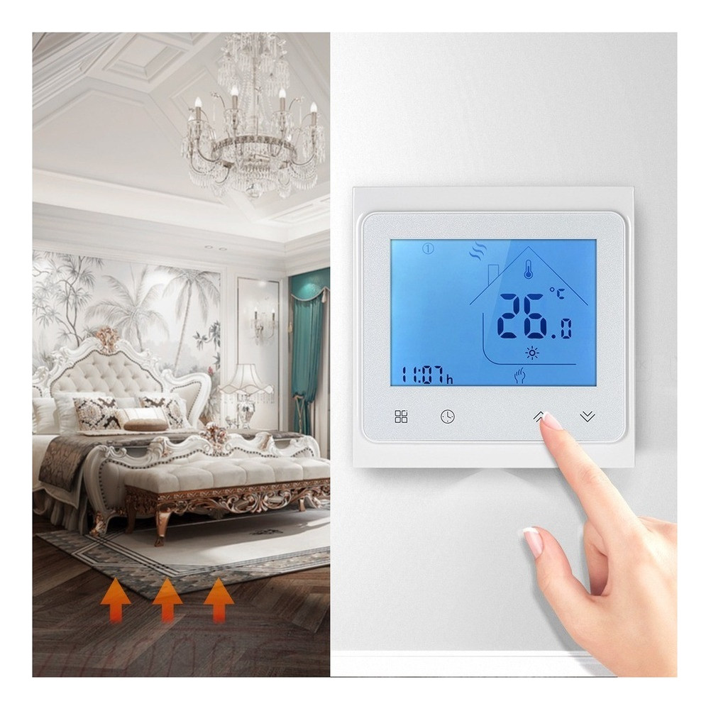 Termostato Elétrico Alta Precisão P/ Aquecimento De Piso 16a Controlador de temperatura LCD para aquecimento elétrico