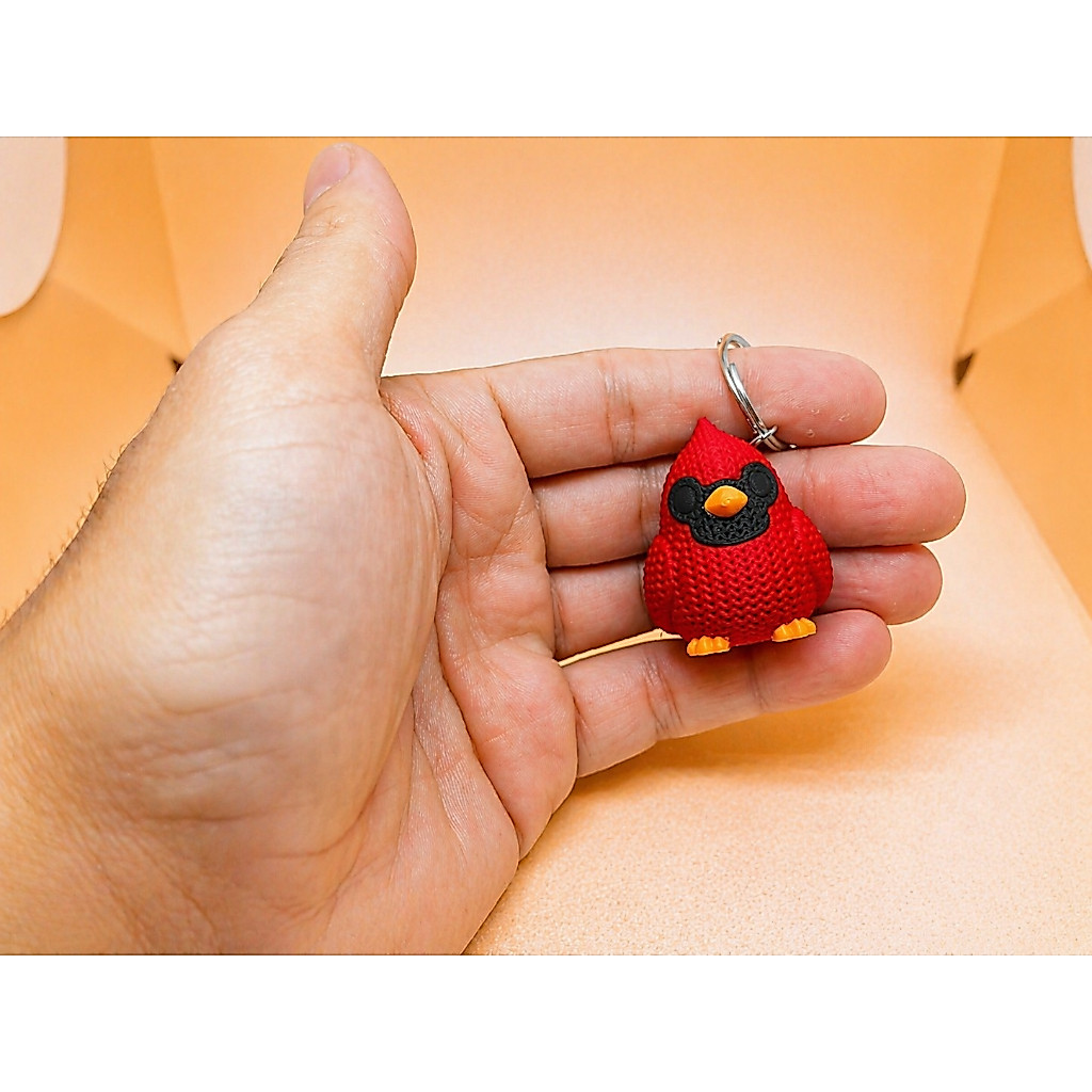 PROMOÇÃO Chaveiro Pássaro Cardinal Fofo estilo amigurumi 3D 🐦❤️ | Kawaii Presente Criativo Barato | Mochila Bolsa Chaves