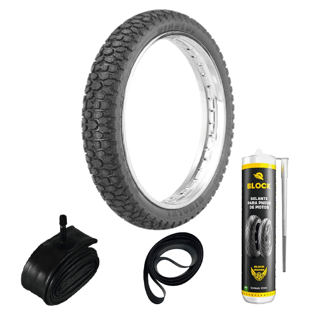Pneu Xtz 125 Xr 200 R Xt 225 410-18 60r Wh21 Rinaldi + Camara + Cinta + Selante