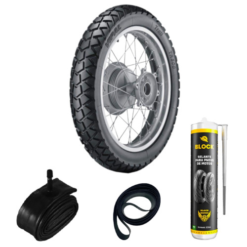 Pneu Xtz 125 Xr 200 410-18 60r Tr300 Vipal + Câmara + Cinta + Selante