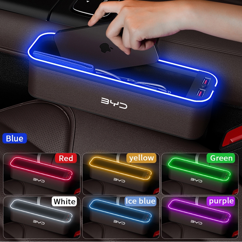 Para BYD Dolphin Song Pro Seagull Sealion 7 6 Atto 3 Tang Dmi Yuan EV QIn Plus MAX Carro 2 USB LED Carregamento Cor Luz