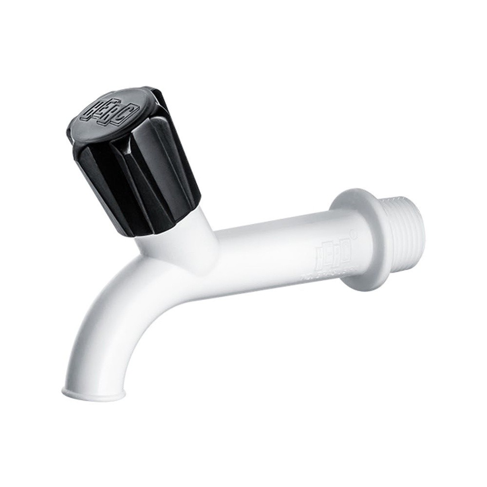 Torneira PVC para Tanque Curta 10cm Branca 1/2 Pol
