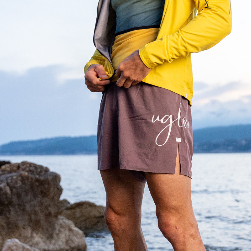 UGLOW forro ultraleve 10cm Shorts de corrida masculino primavera verão outono profissional de secagem rápida estilo fino