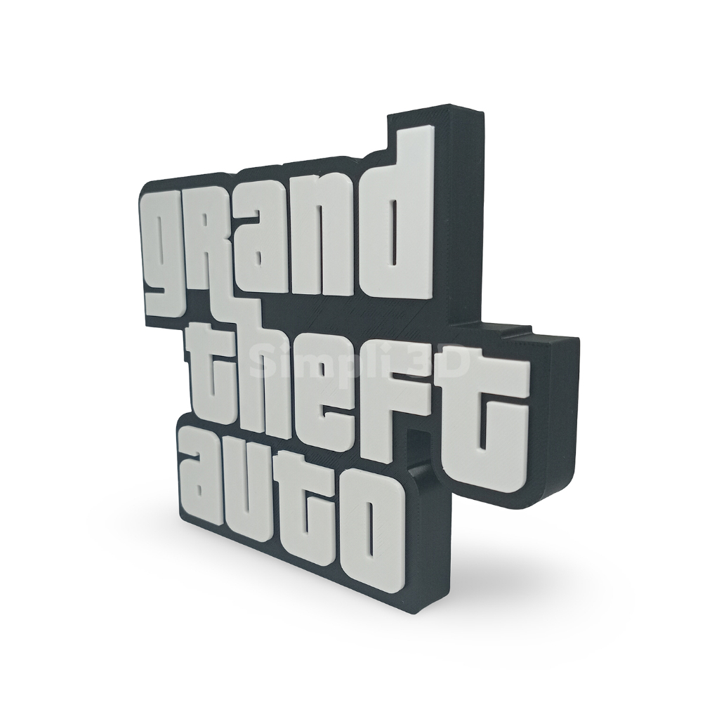 Placa Decorativa GTA – Grand Theft Auto | Decoração Gamer / Estante / Sala de Jogos / Quarto Geek