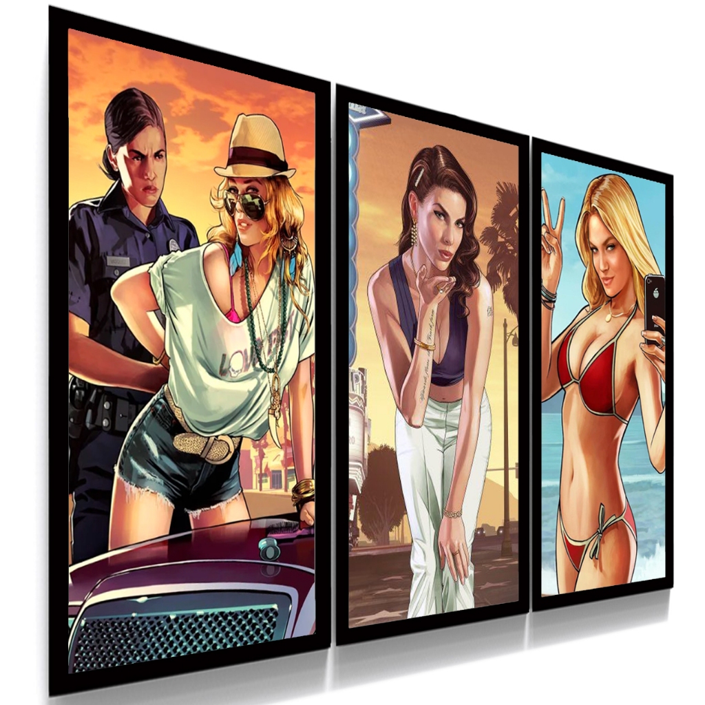 Quadro Decorativo Poster Grand Theft Auto V Gta 5 60x100cm