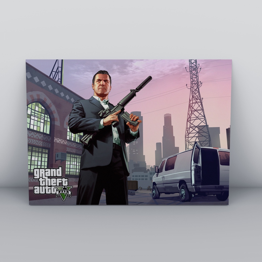 Quadros Decorativos Games Jogos Grand Theft Auto-GTA Para Casa Quarto Sala Apartamento Locadora
