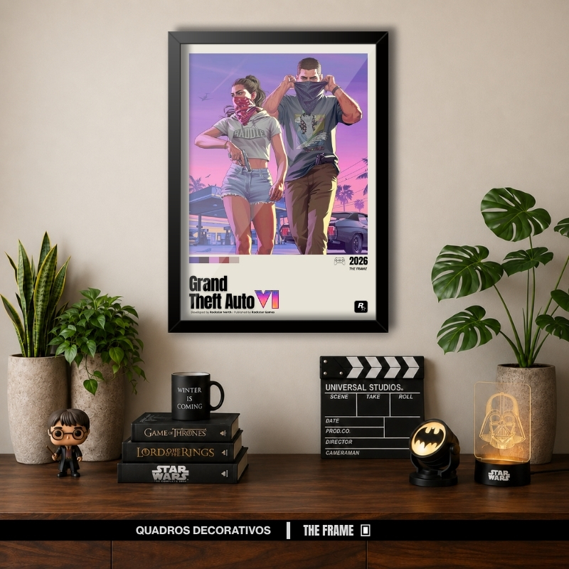 Quadro Decorativo A4/A3 Jogo Grand Theft Auto VI GTA 6