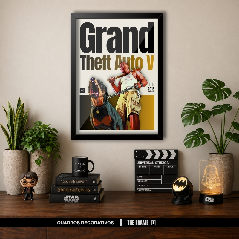 Quadro Decorativo A4/A3 Jogo Grand Theft Auto V GTA 5