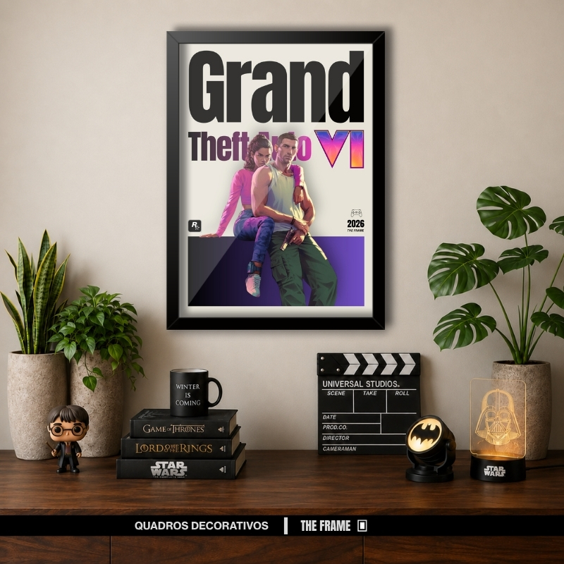 Quadro Decorativo A4/A3 Jogo Grand Theft Auto VI GTA 6