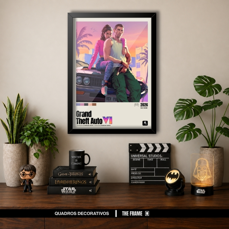 Quadro Decorativo A4/A3 Grand Theft Auto VI GTA 6