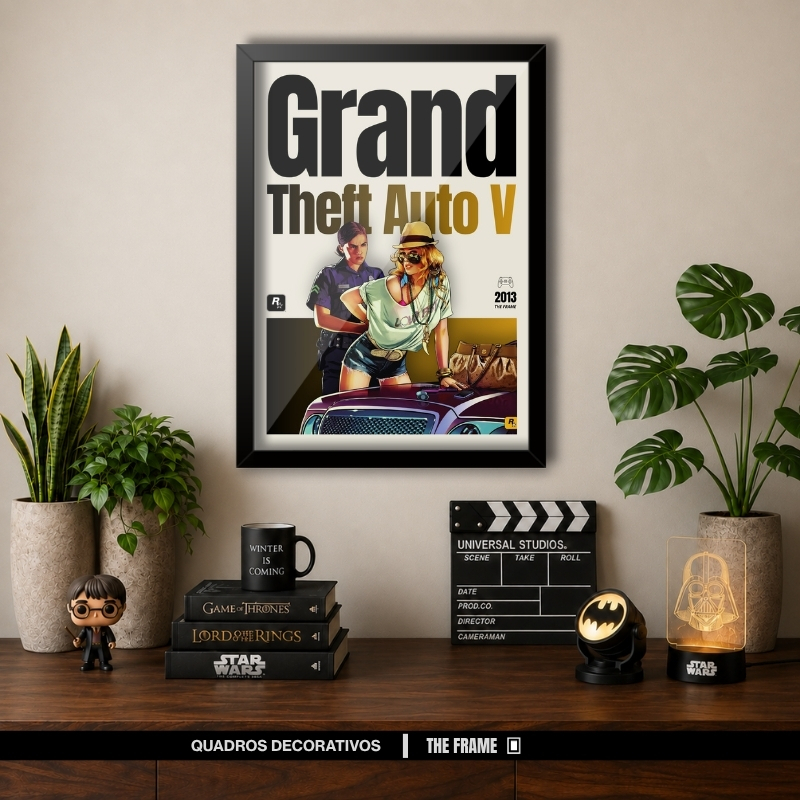 Quadro Decorativo A4/A3 Jogo Grand Theft Auto V GTA 5