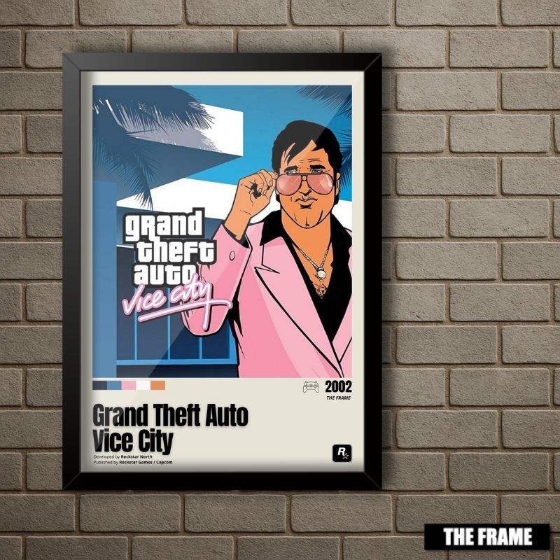 Quadro Decorativo A4/A3 Grand Theft Auto Vice City