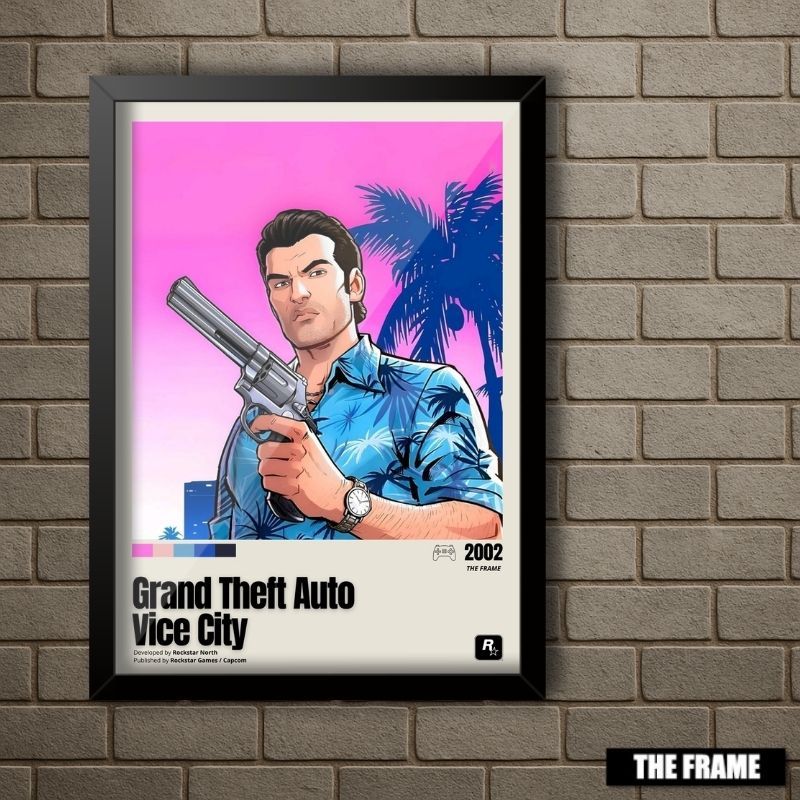 Quadro Decorativo A4/A3 Grand Theft Auto Vice City