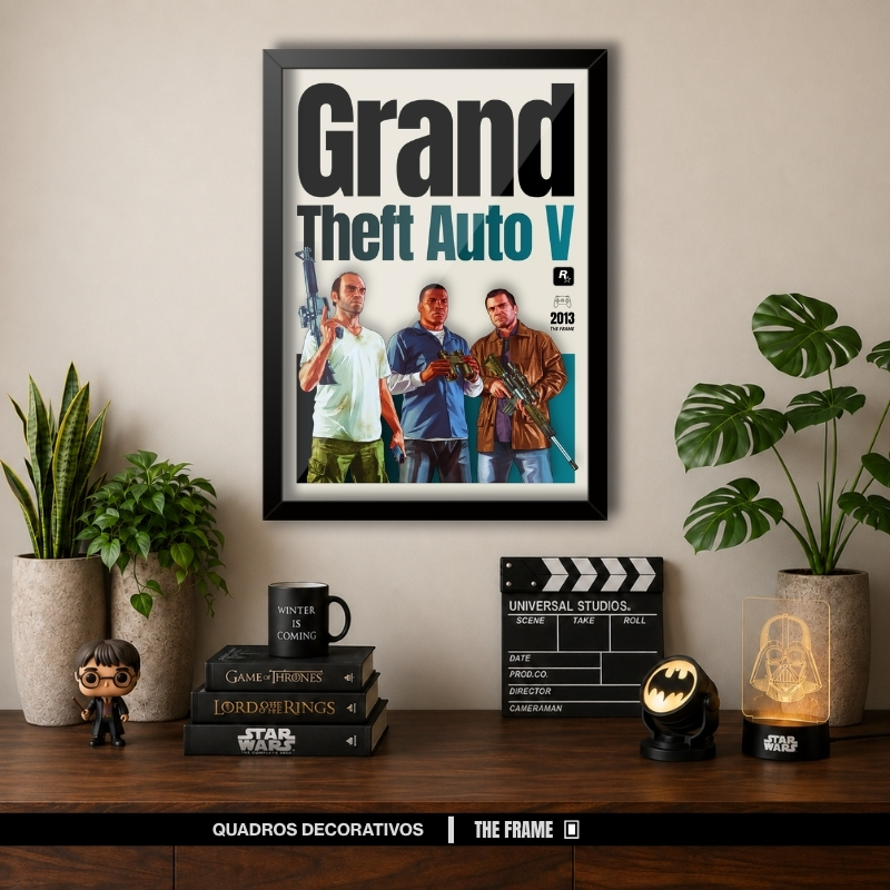 Quadro Decorativo A4/A3 Jogo Grand Theft Auto V GTA 5