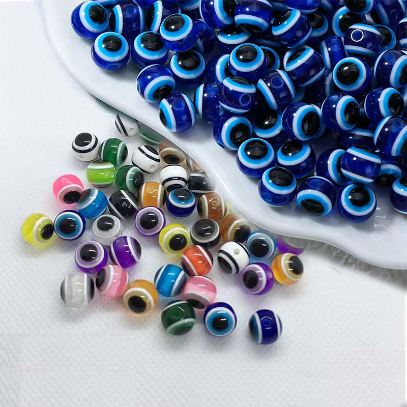 Olho Grego Azul 6-10mm - Misto 50-300 Pçs - Amuleto/Pulseira/Colar - Bijuterias DIY