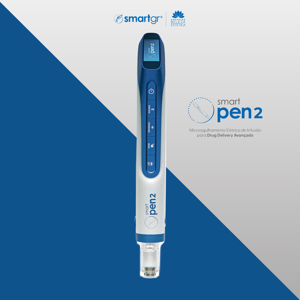 Caneta Smart Pen 2 Microagulhamento Elétrico de Infusão Dermapen Smart GR Profissional para Rejuvenescimento da Pele