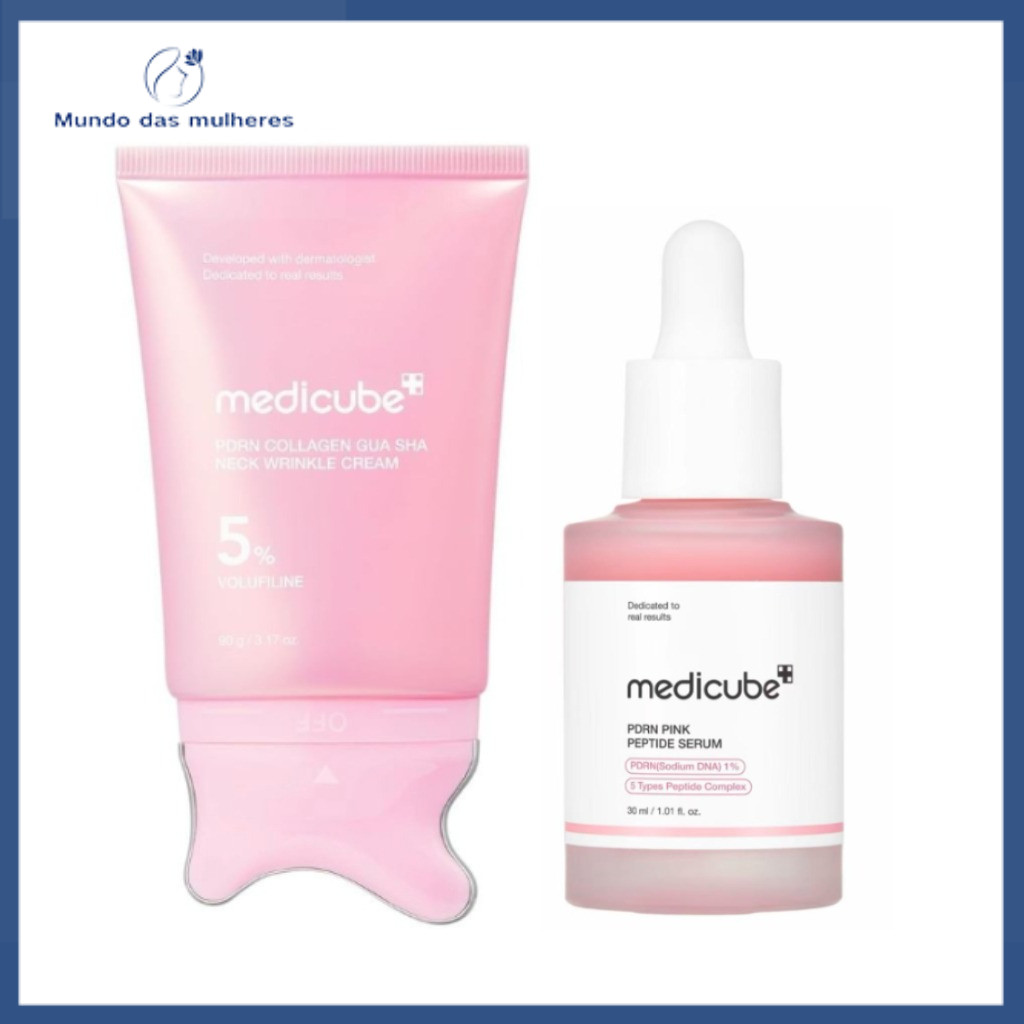 [NEW] Medicube PDRN Pink Peptide Serum 30ml + PDRN Collagen Gua Sha Neck Wrinkle Cream 90g